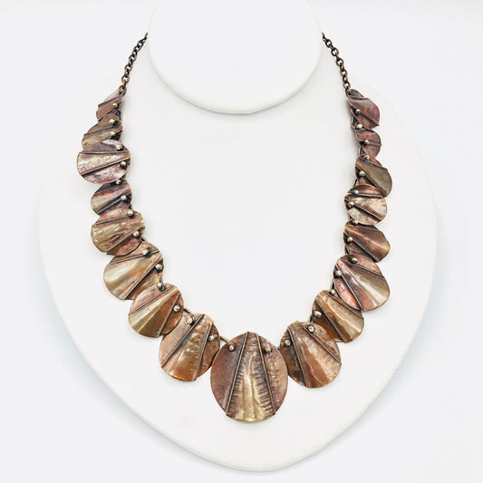 Fold-Formed Copper & Sterling Silver Statement Necklace OOAK