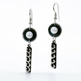 Oxidized sterling silver pearl earrings